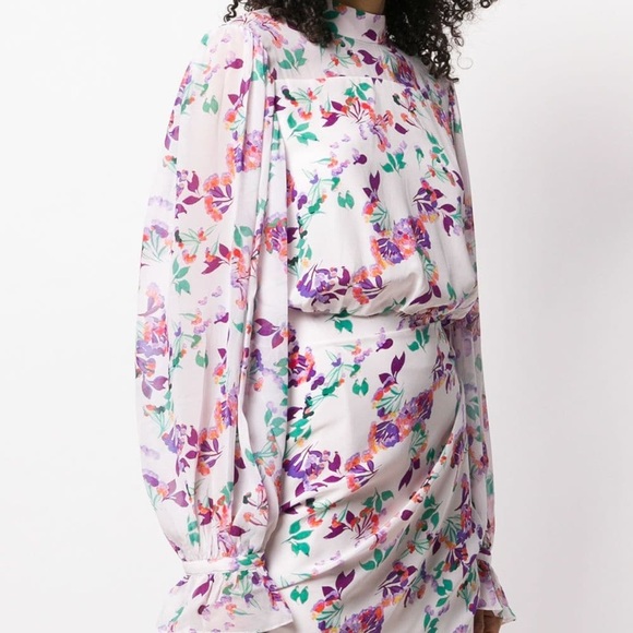 Saloni Floral Print Mini Dress - Picture 2 of 8